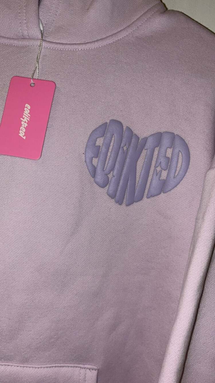 Edikted Major Love Hoodie Lilac Size Small - Picture 2 of 6